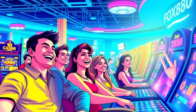 Experience the thrilling excitement of fox888 with diverse gamers in a vibrant casino atmosphere.