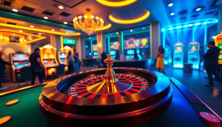 Experience the vibrant atmosphere of happyluke online casino with an exciting roulette table scene.