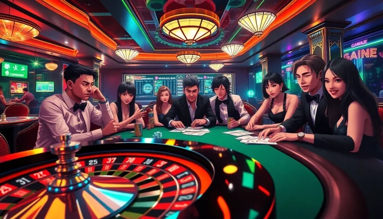 Experience thrilling poker excitement as anime sex themes subtly enhance the casino atmosphere.