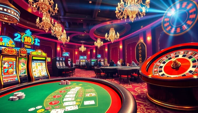 Engage in the thrilling "bong da lu fun" experience at a vibrant casino featuring intense blackjack gameplay and dazzling slot machines.