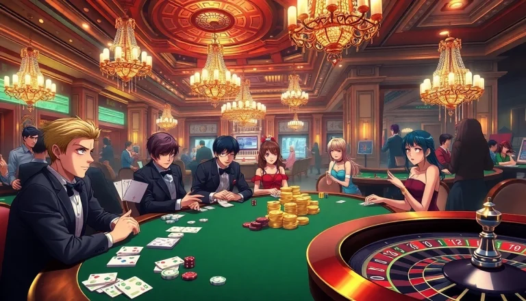 Experience an anime sex theme at an exhilarating poker table with lively players and colorful characters.