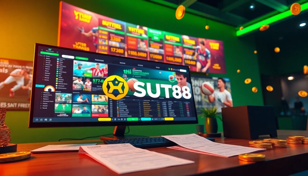 THỂ THAO SUT88 digital betting interface showcasing immersive sports betting excitement and vibrant game action.